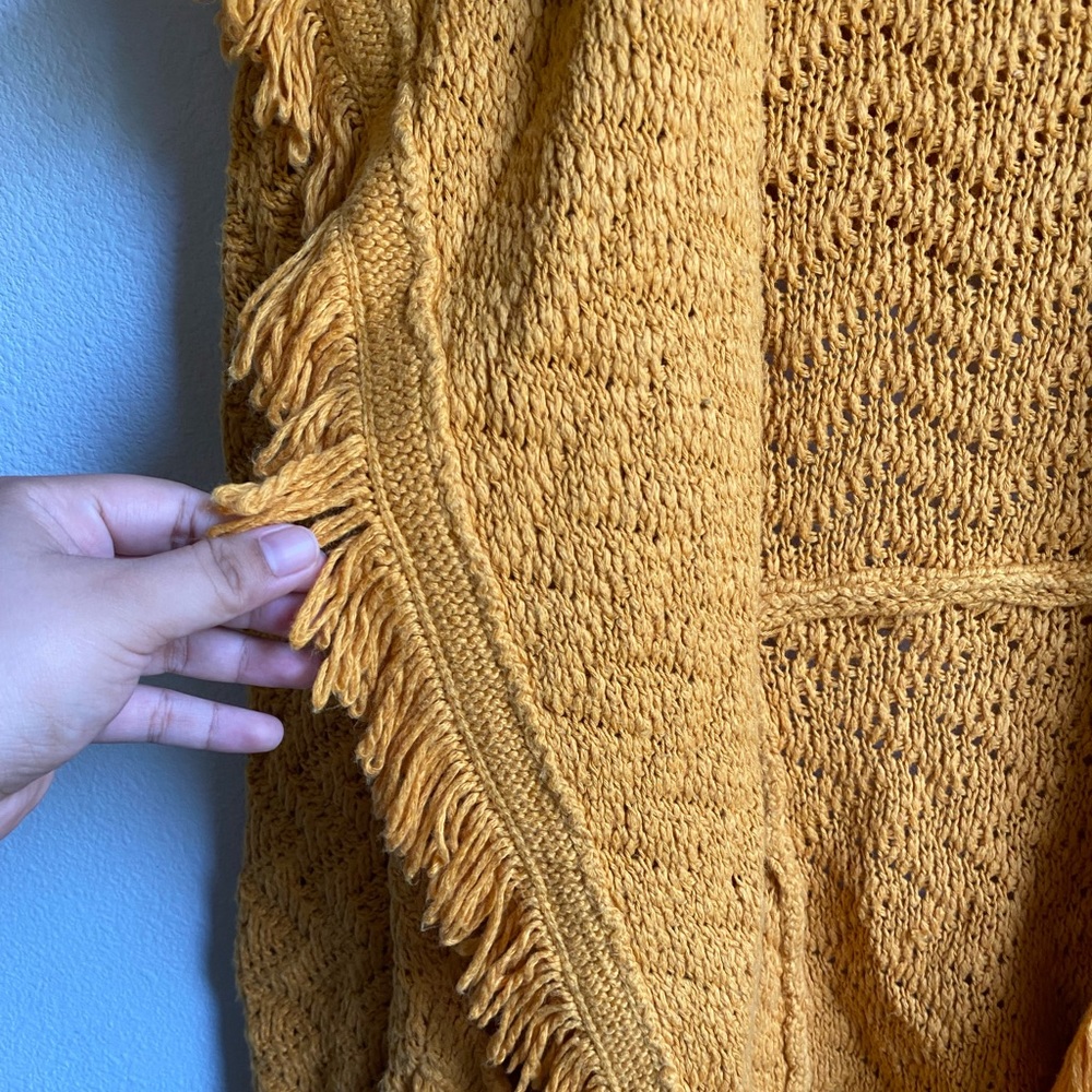 Anthropologie Angel of the North Chevron Cardigan Mustard Yellow SP - Picture 4 of 8